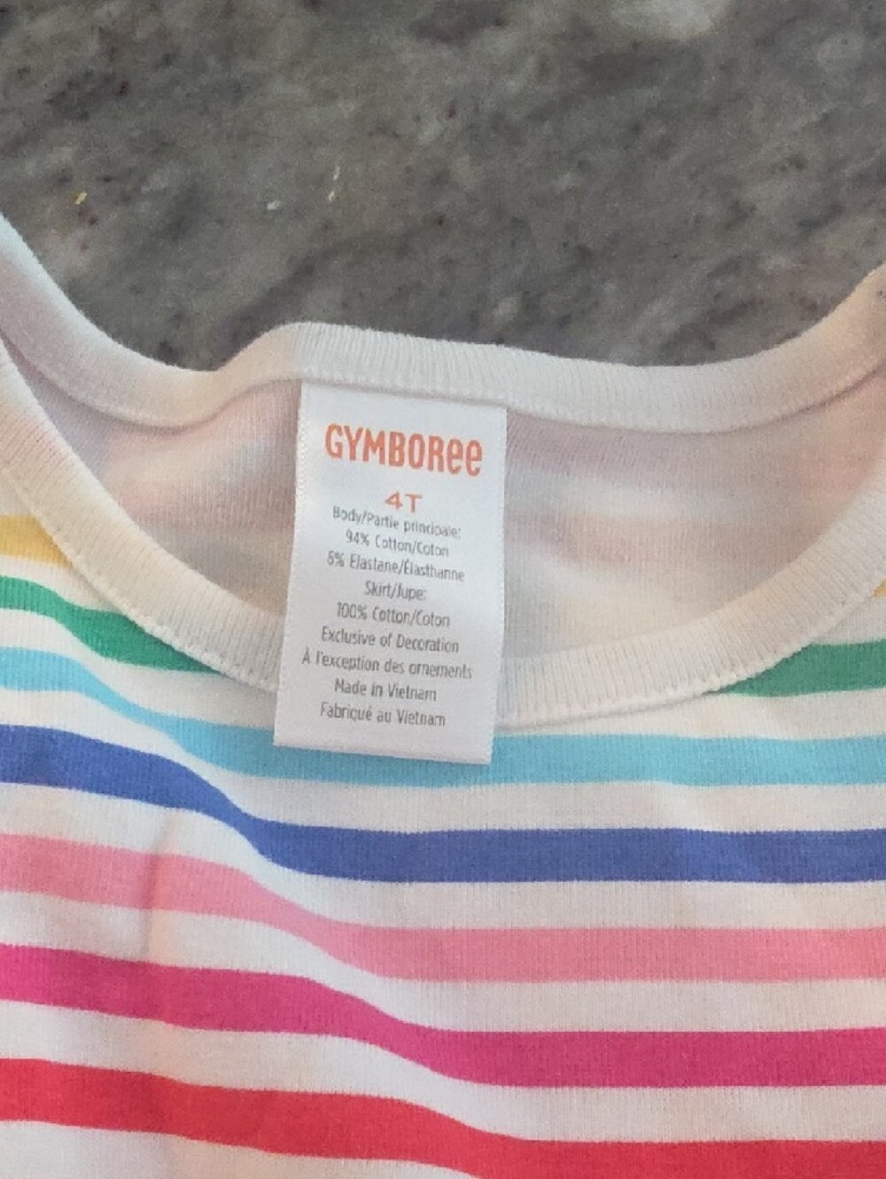 Gymboree Multicolor Stripe Top with Chambray Skirt and Rainbows - Picture 2 of 2